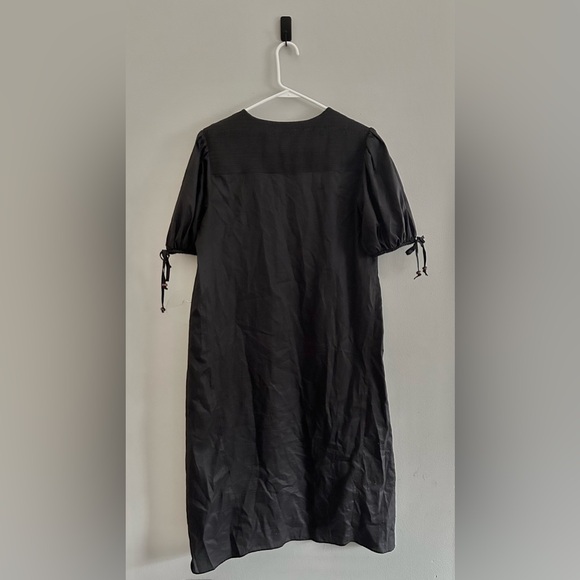 Harshman Los Angeles Dore Black V Neck Puff Sleeve Dress | Size Small - Picture 5 of 10